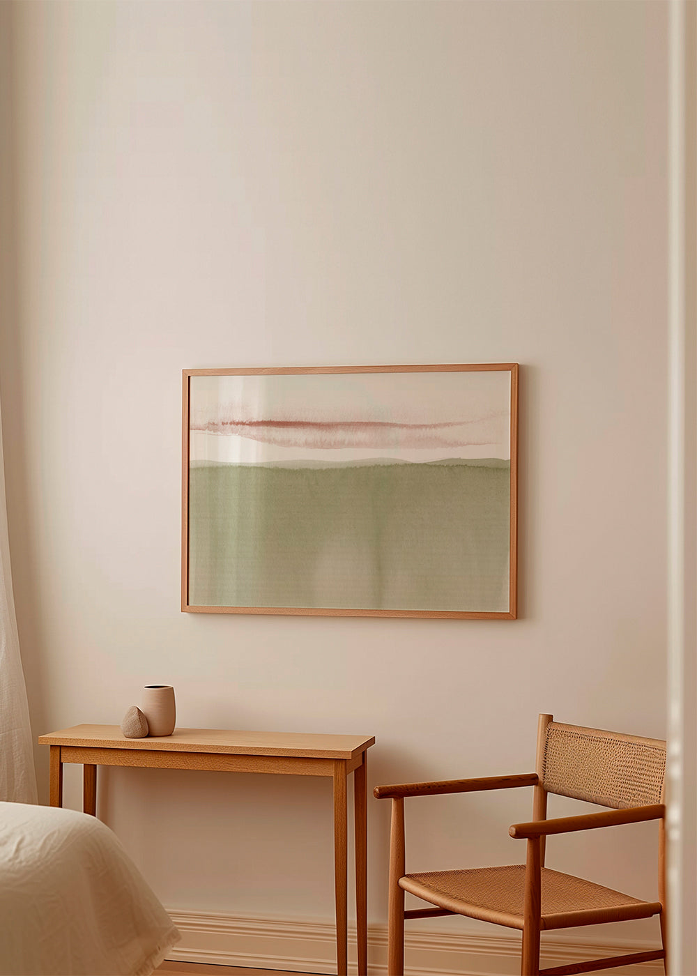 Watercolor landscape N 40 Olive green