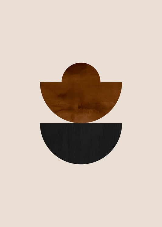 Geometric shapes Nº3 - rust & black