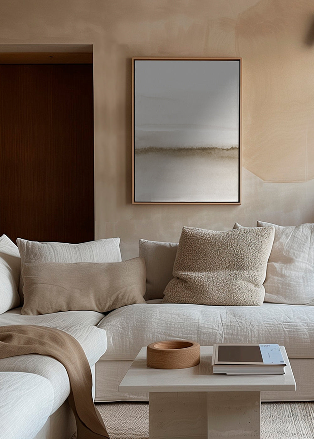 Watercolor landscape N 47 Beige tones 1/2