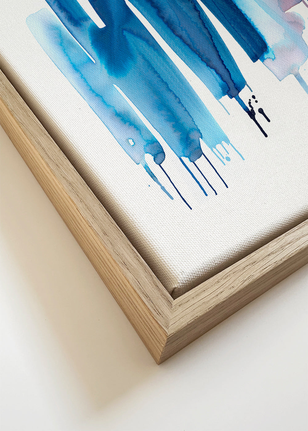 Abstract Watercolor Stripes Minimal Blue Cuadradas 2