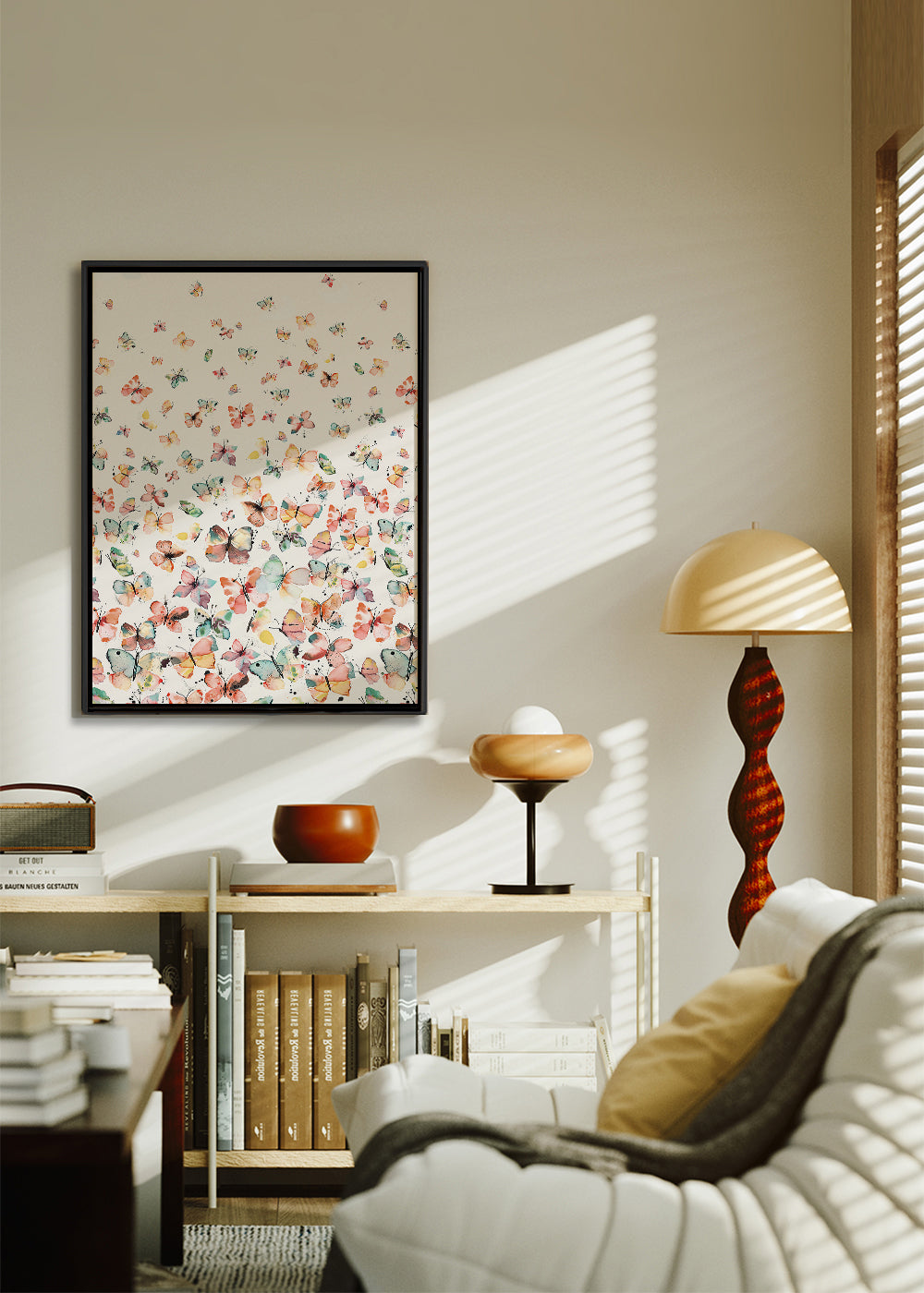 Watercolor Butterflies Gradation Rustic