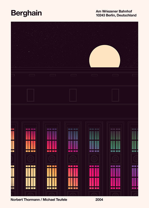 City art with lit facade