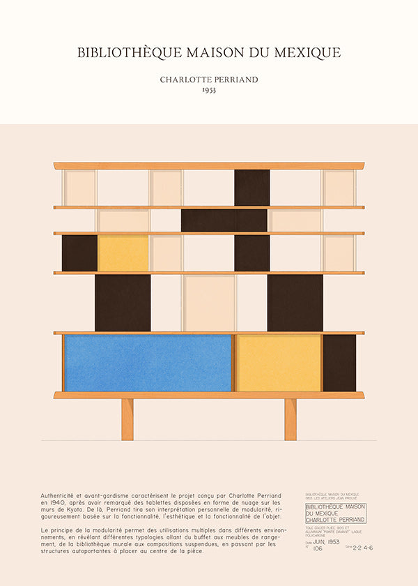 Illustration of a modular shelving unit