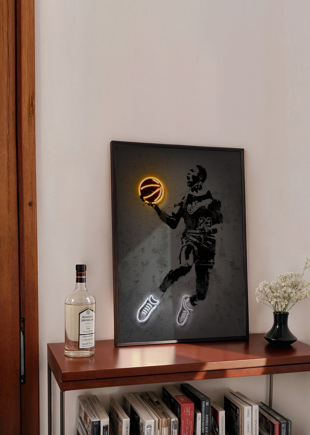 Sports art print in stencil and neon | Wall art, framed prints and