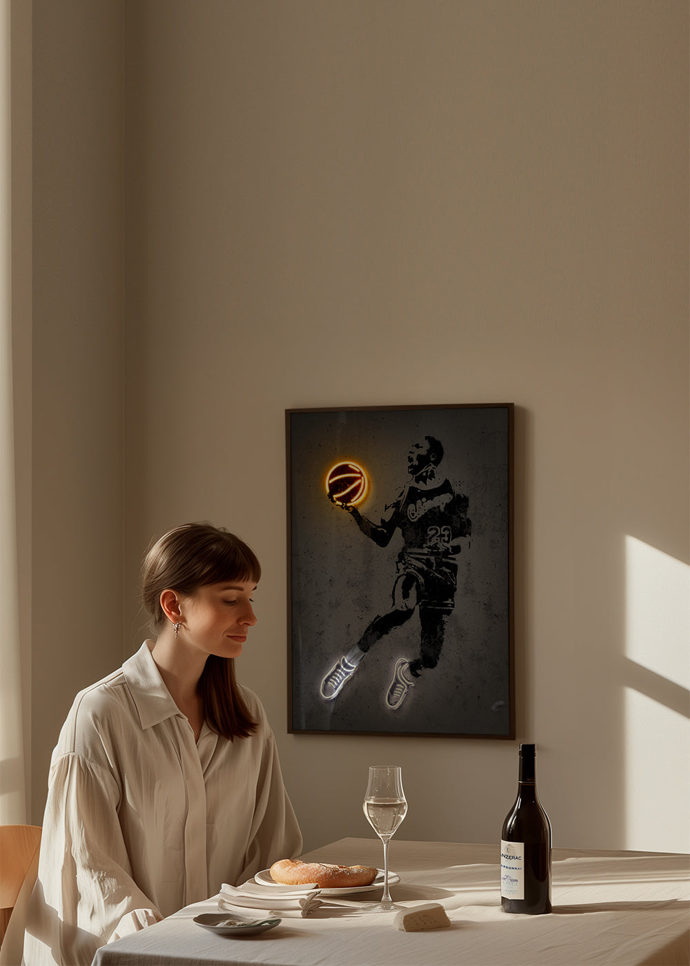 Sports art print in stencil and neon | Wall art, framed prints and