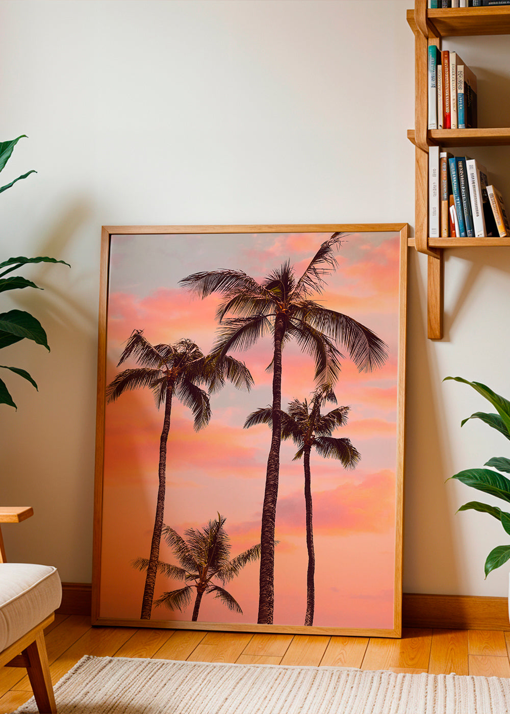 Tropical Sunset Palm Trees Purple And Orange