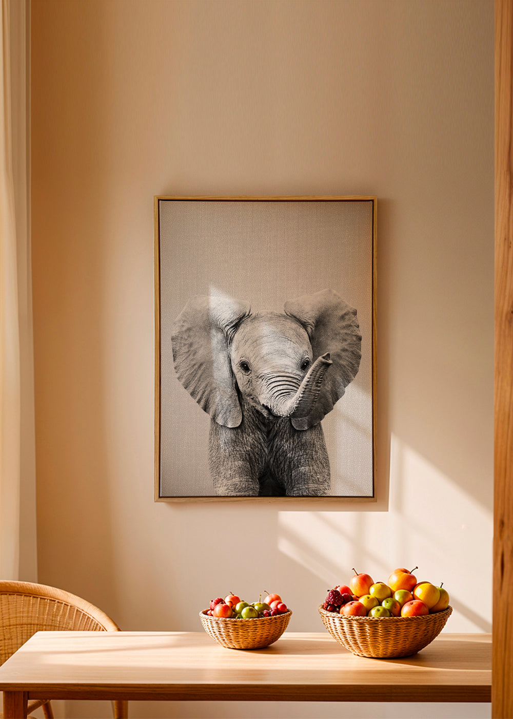 Baby Elephant - Black & White