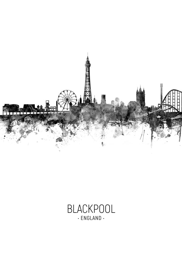 Blackpool Skyline black and white