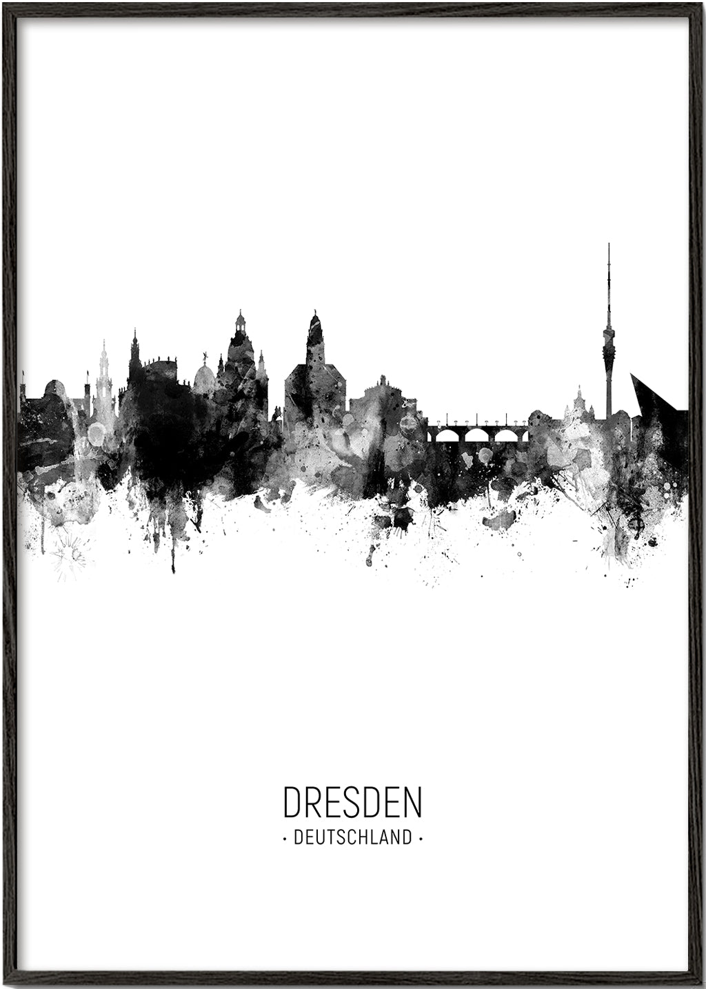 Dresden Skyline black and white