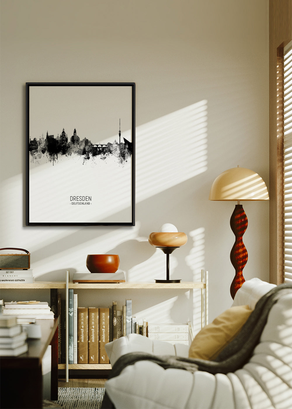 Dresden Skyline black and white