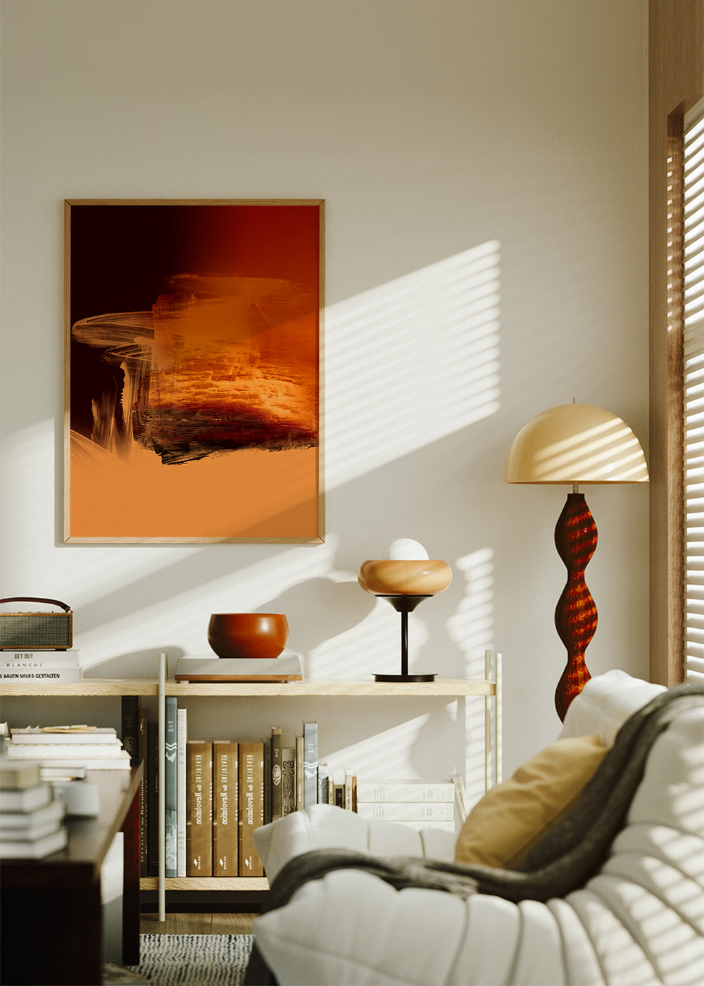 Expressive Fiery Orange Abstract