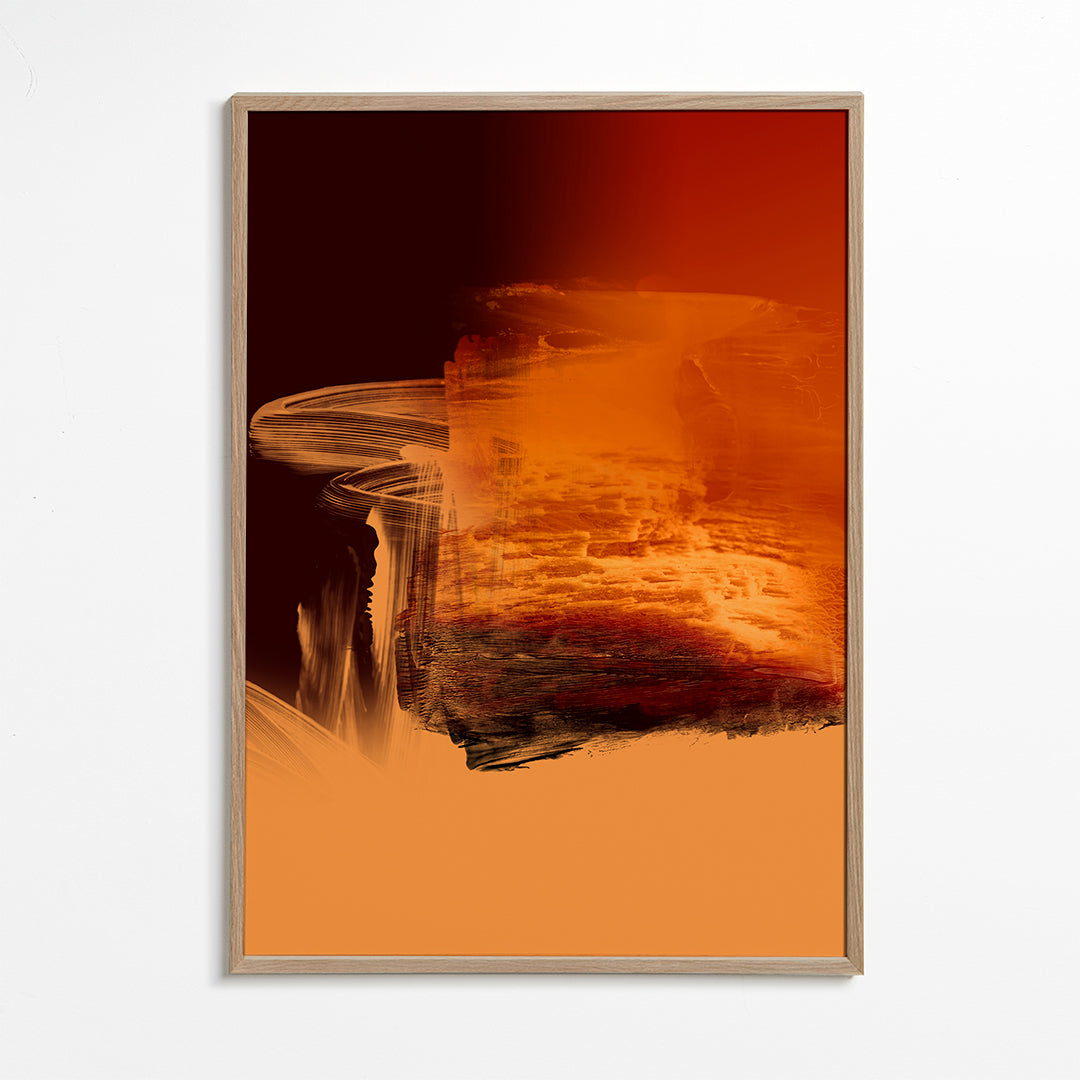 Expressive Fiery Orange Abstract