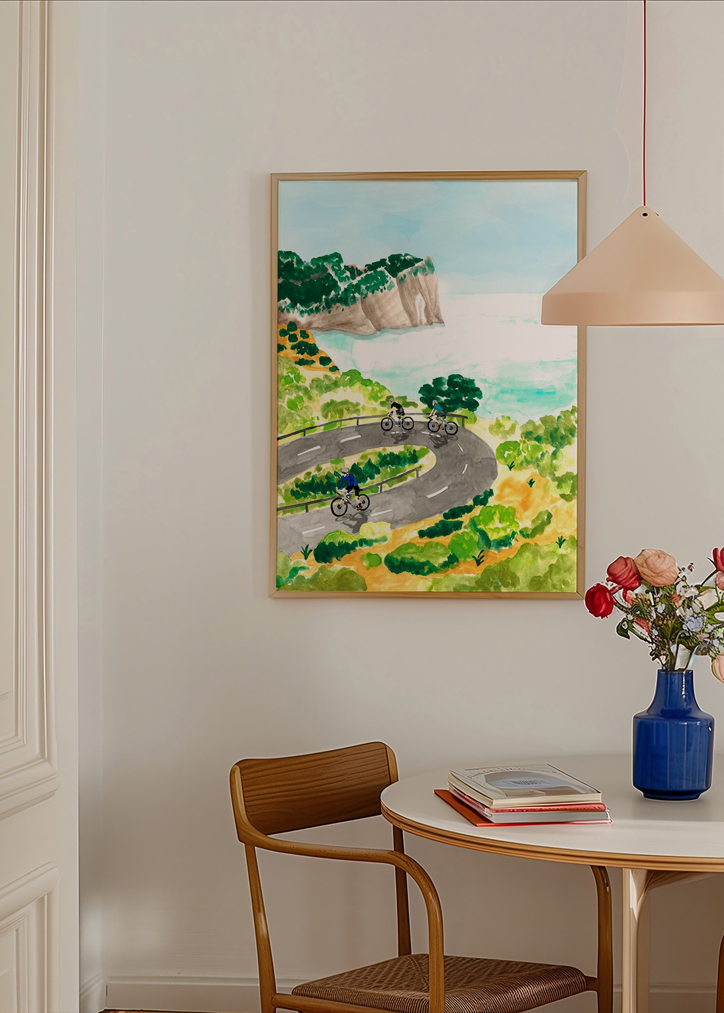 Coastal cycling sports art