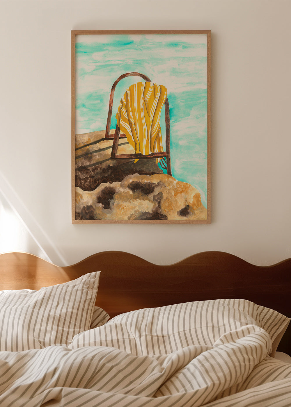Landscape artwork: ladder and towel