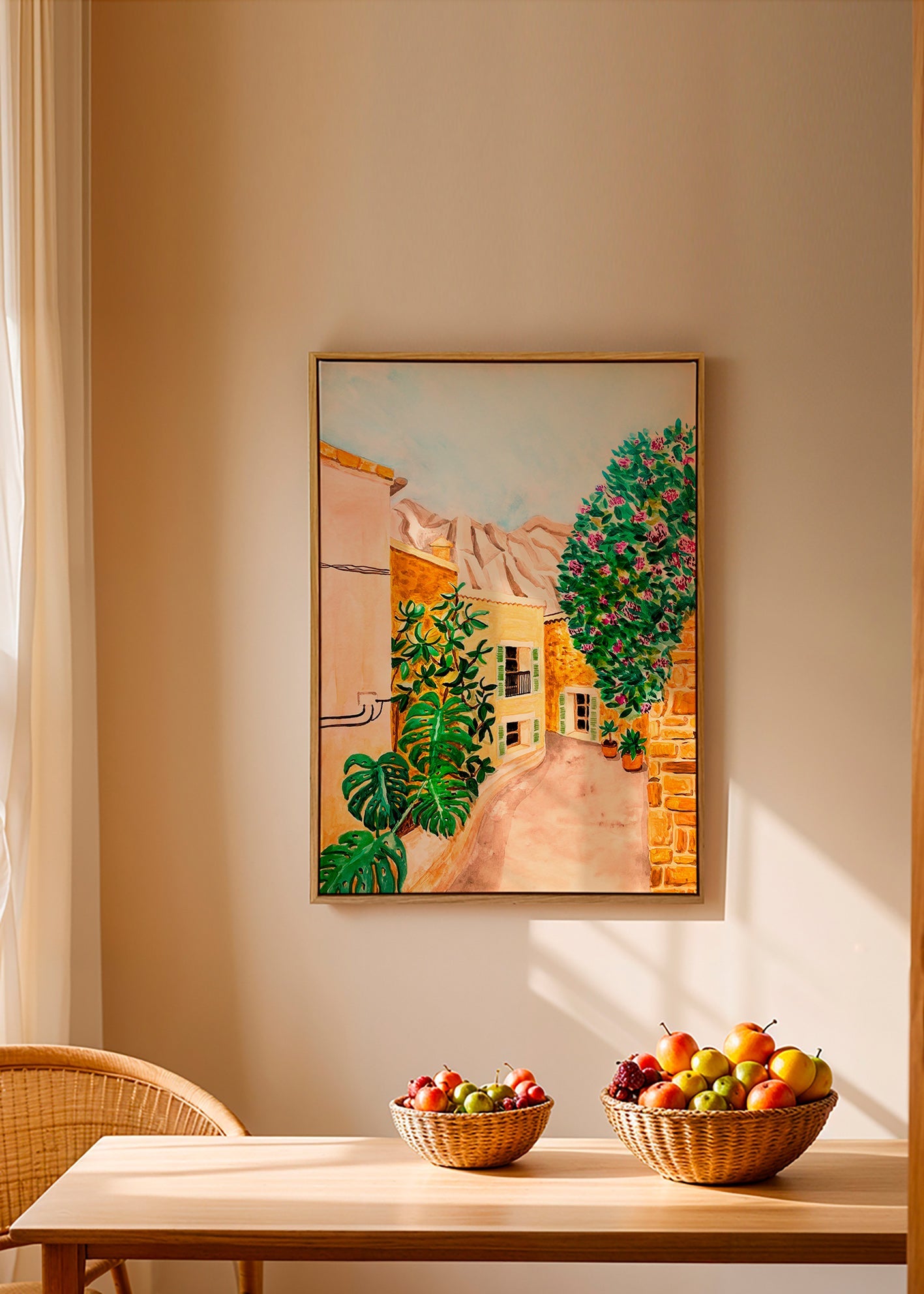 Landscape art: Mediterranean village lane