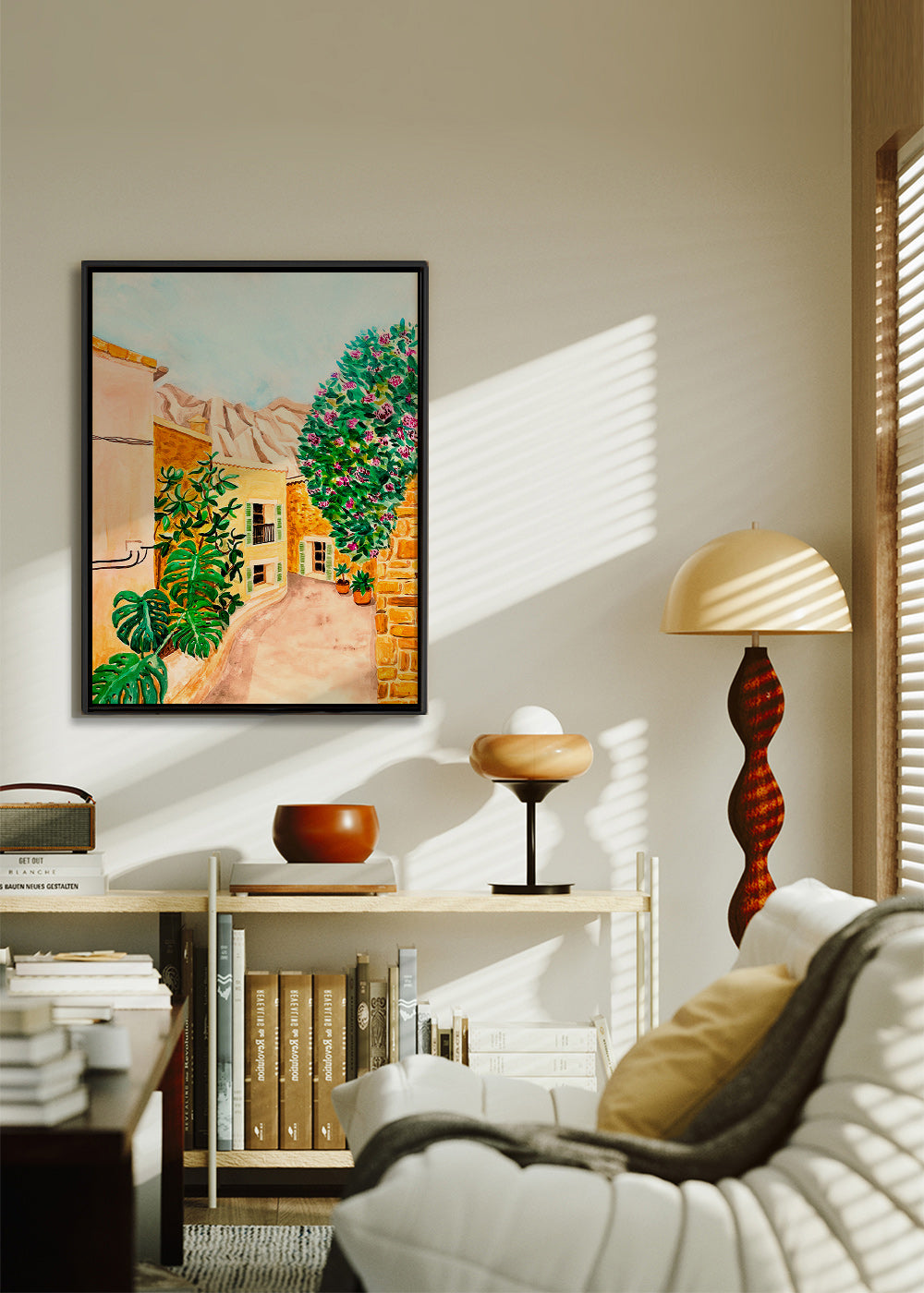 Landscape art: Mediterranean village lane