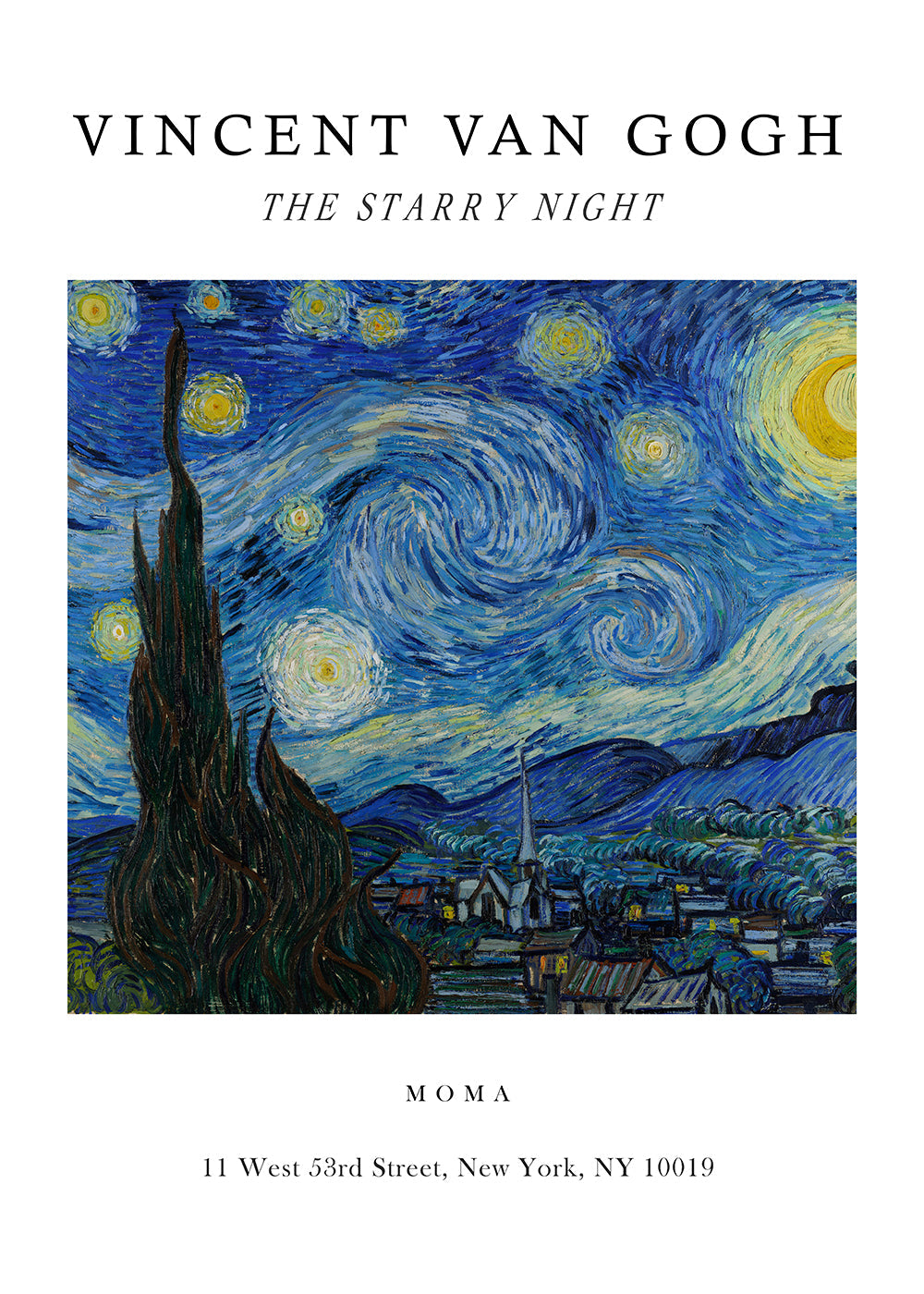 The Starry Night Exhibition White - Van Gogh