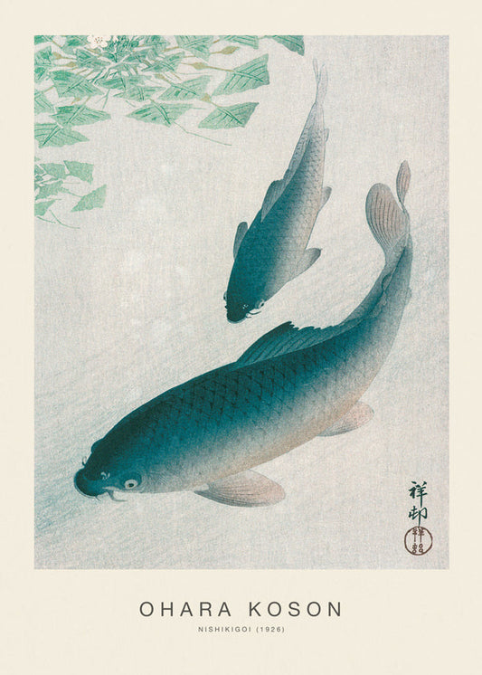 Nishikigoi, Two Koi Carp (Special Edition) - Ohara Koson