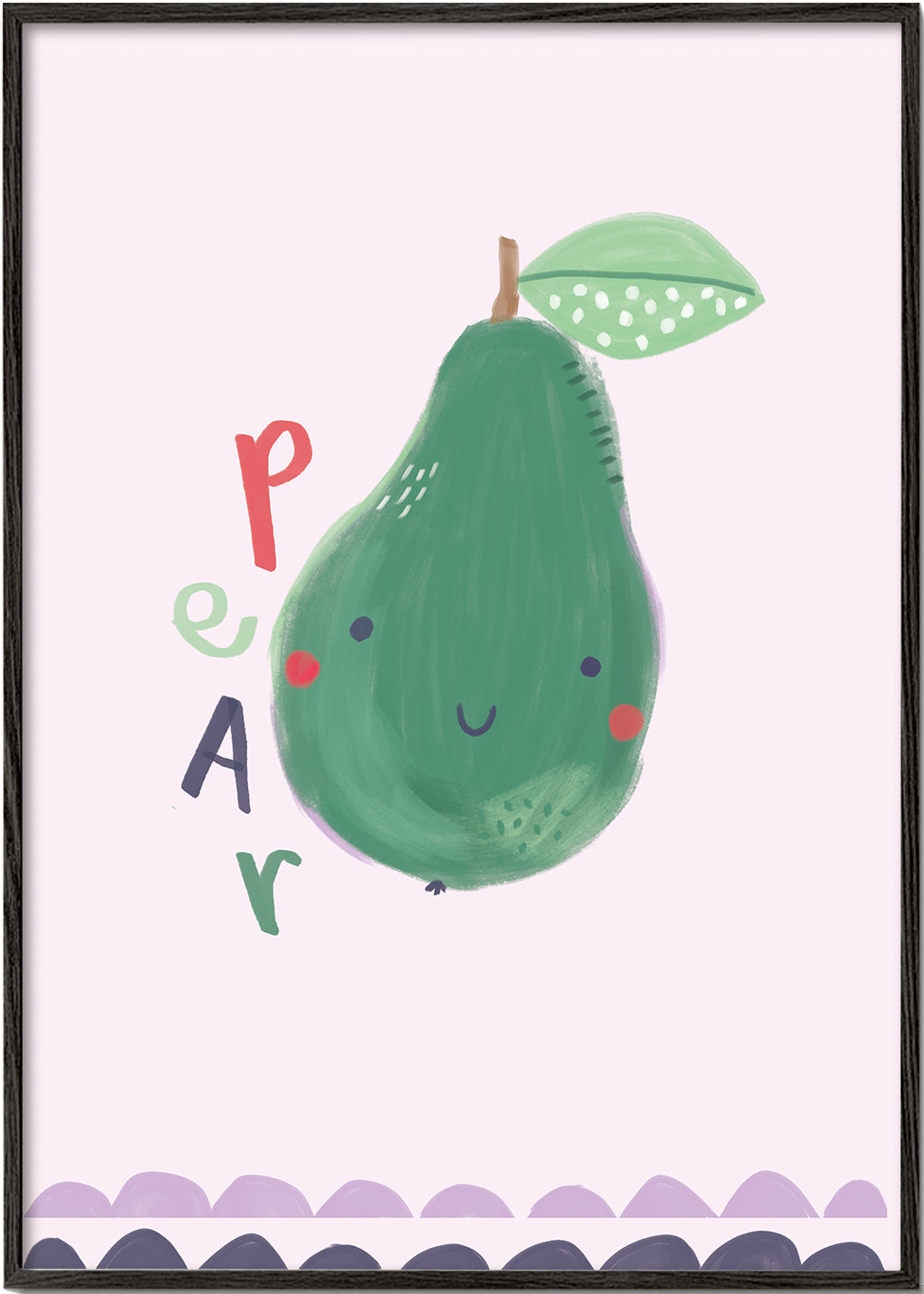 Cute Pear Kids Art Print