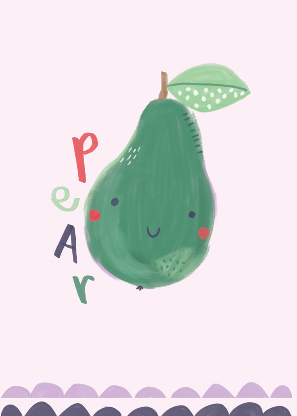 Cute Pear Kids Art Print