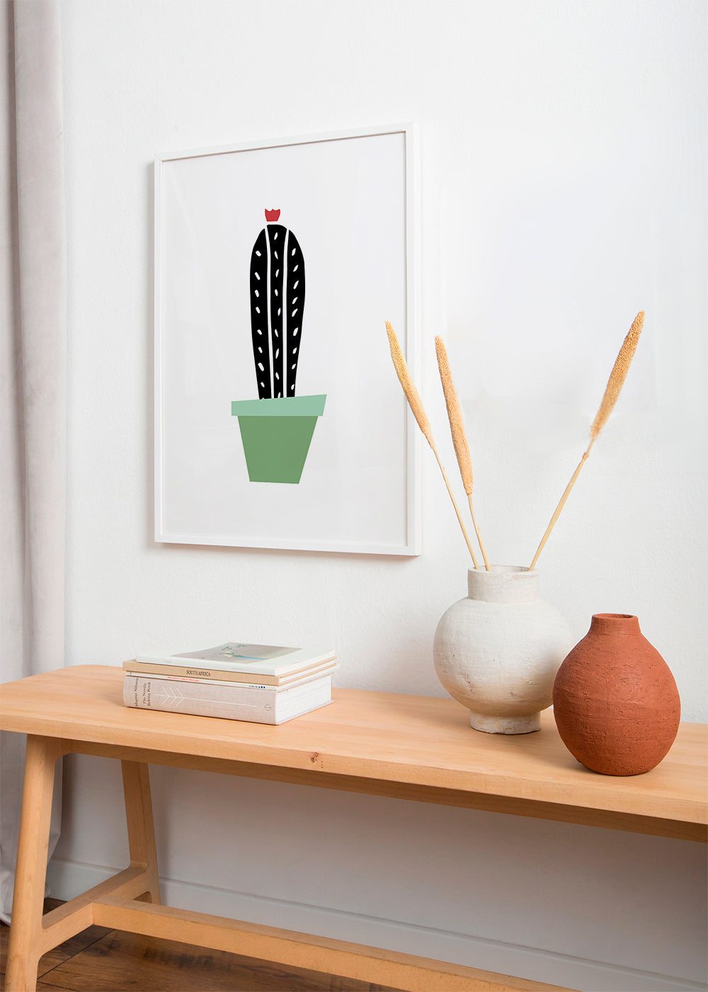 Green pot cactus print