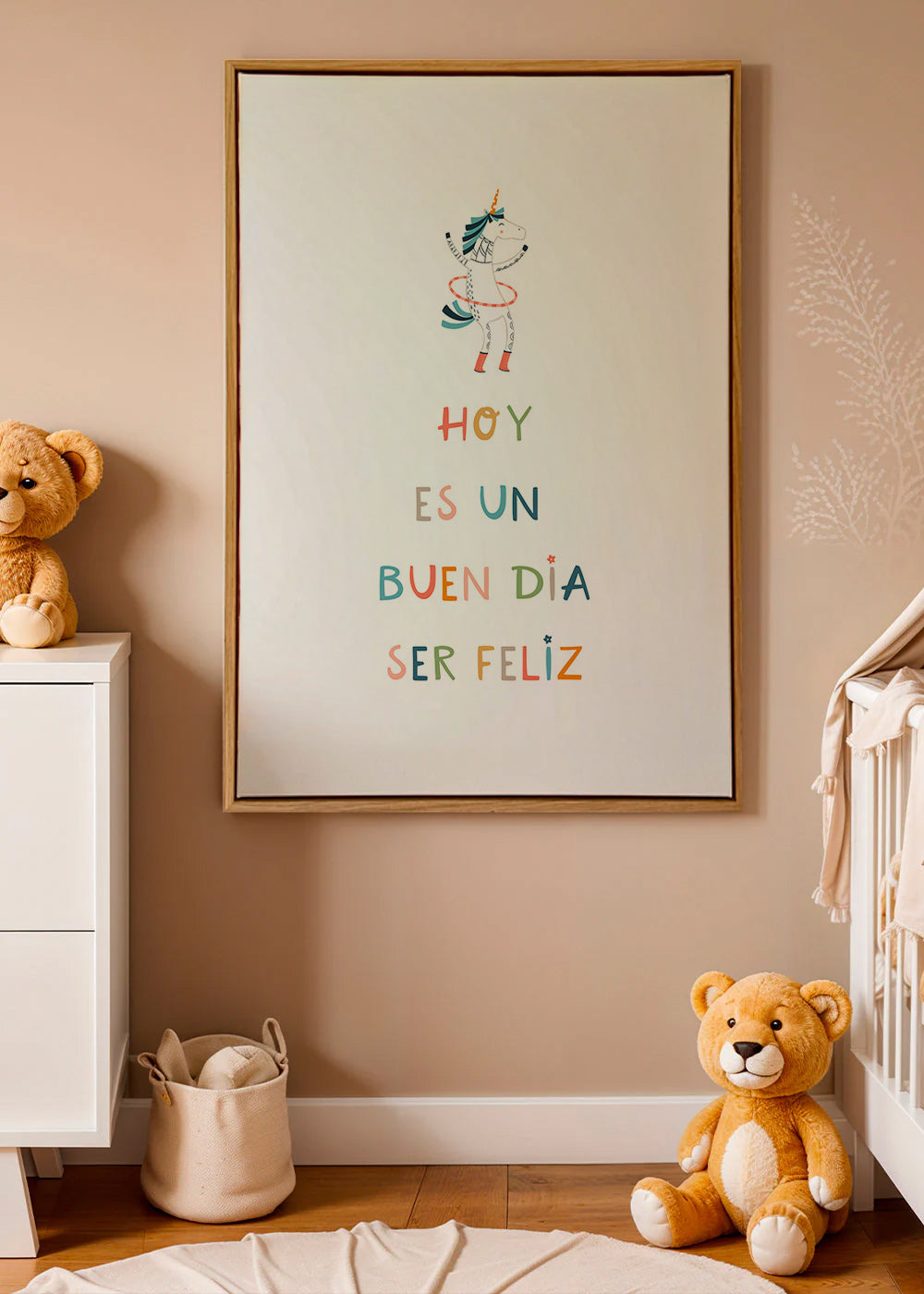 Kids print with unicorn and typographic message
