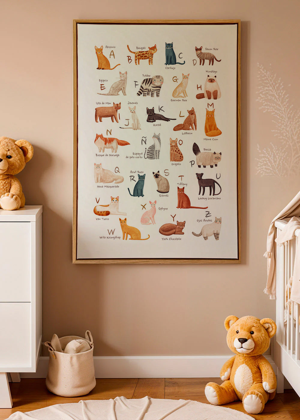 Children's print: Illustrated cat alphabet