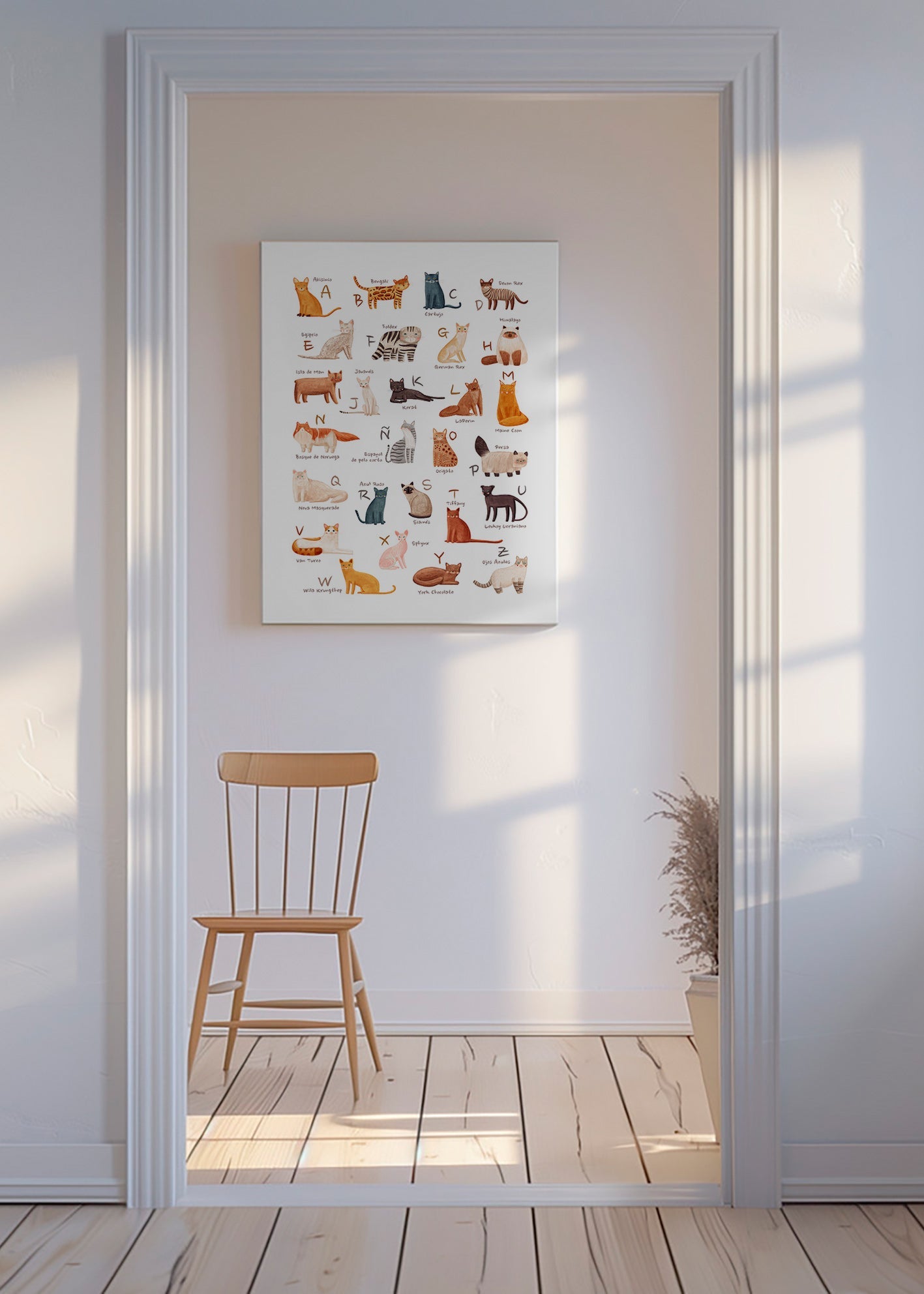 Children's print: Illustrated cat alphabet