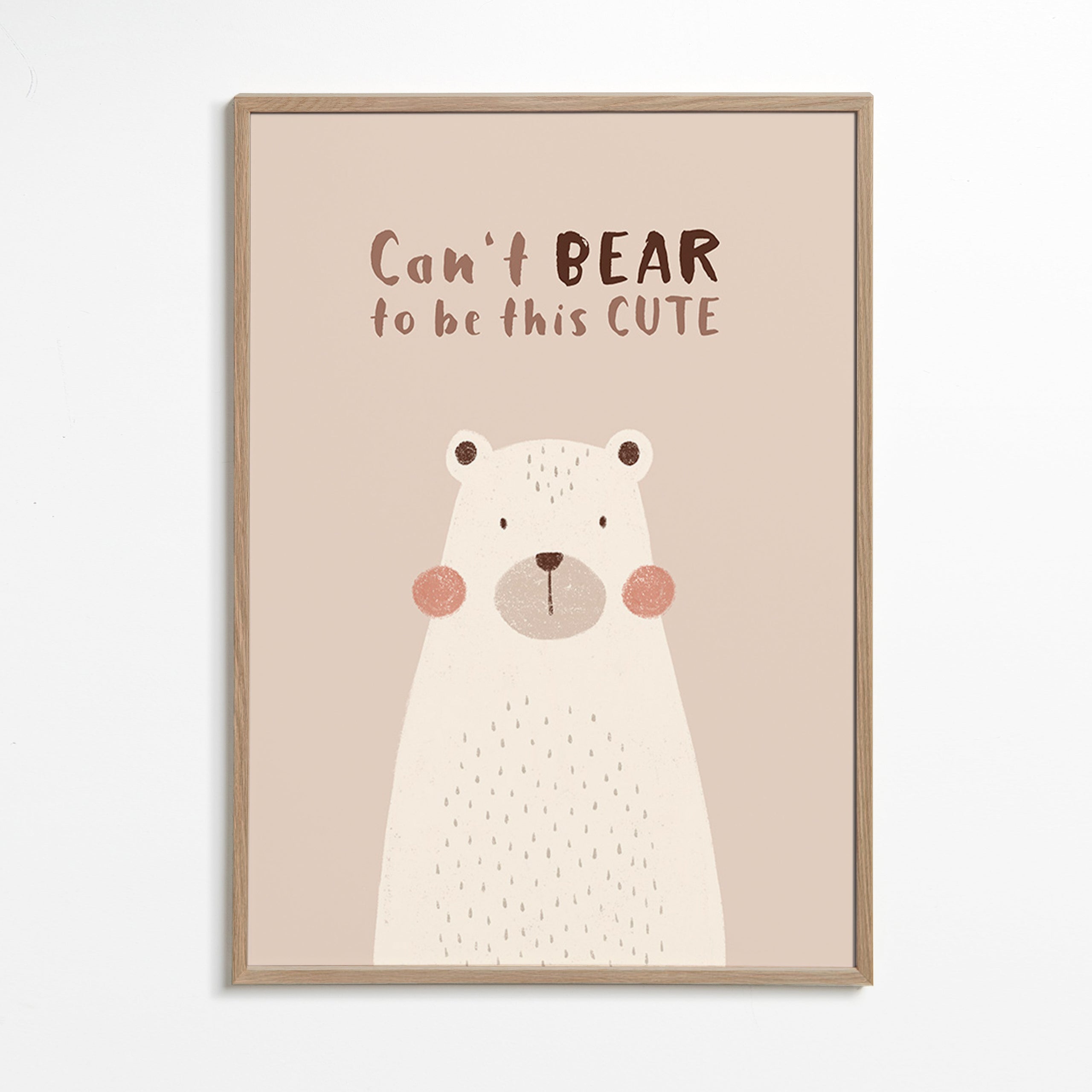 Children's print: cute beige bear