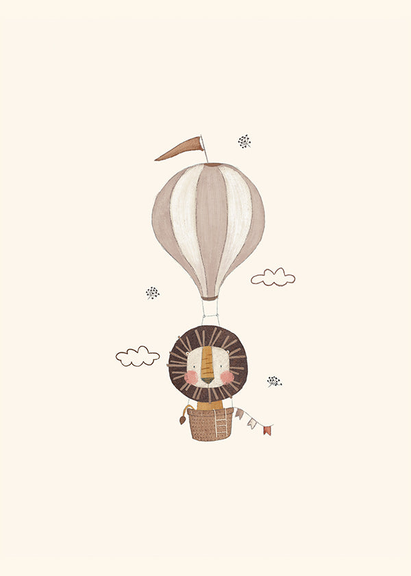Children's print: balloon lion