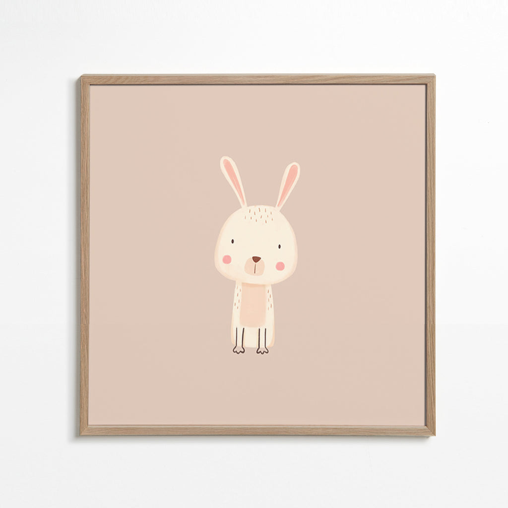 Children's rabbit print minimal beige background
