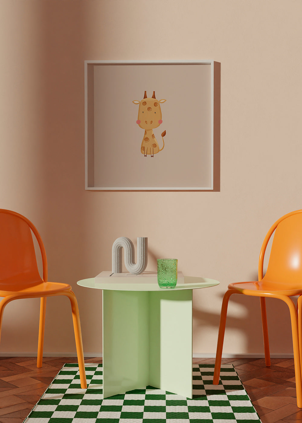 Children's print with cute giraffe