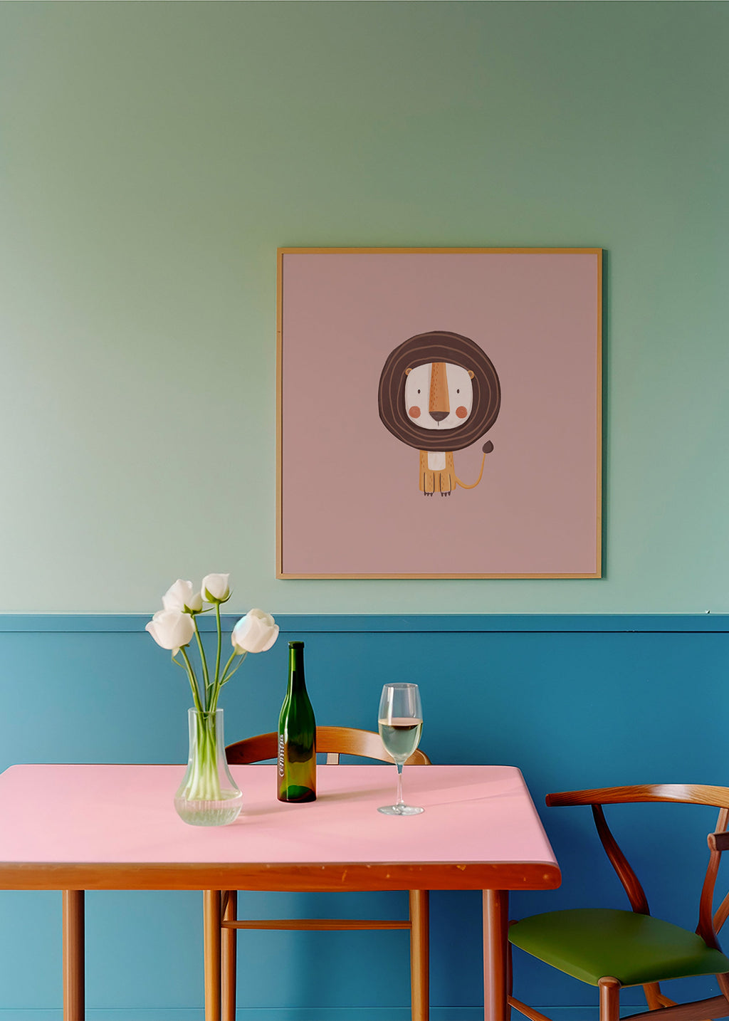 Children's print: minimalist lion