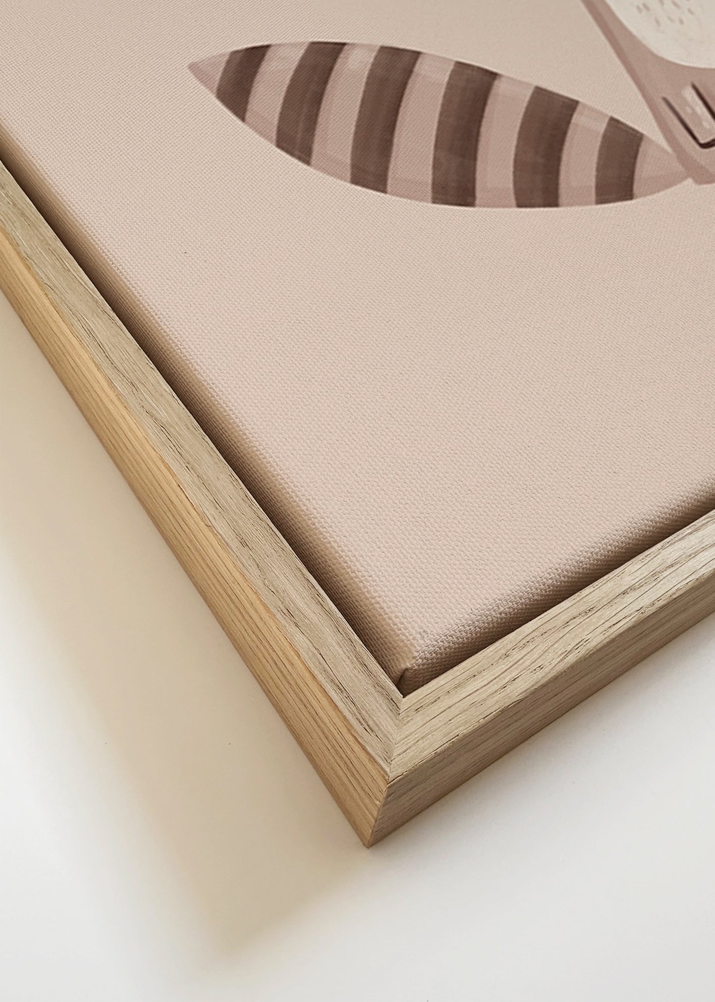 Kids print: smiling raccoon on beige backdrop