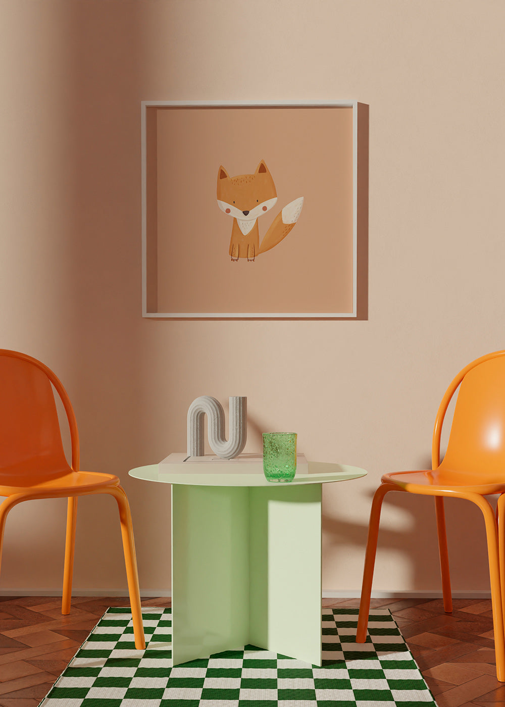 Children's print playful fox