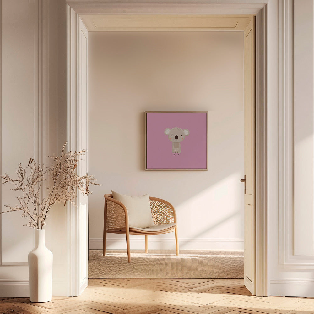 Children's print: minimal pink koala