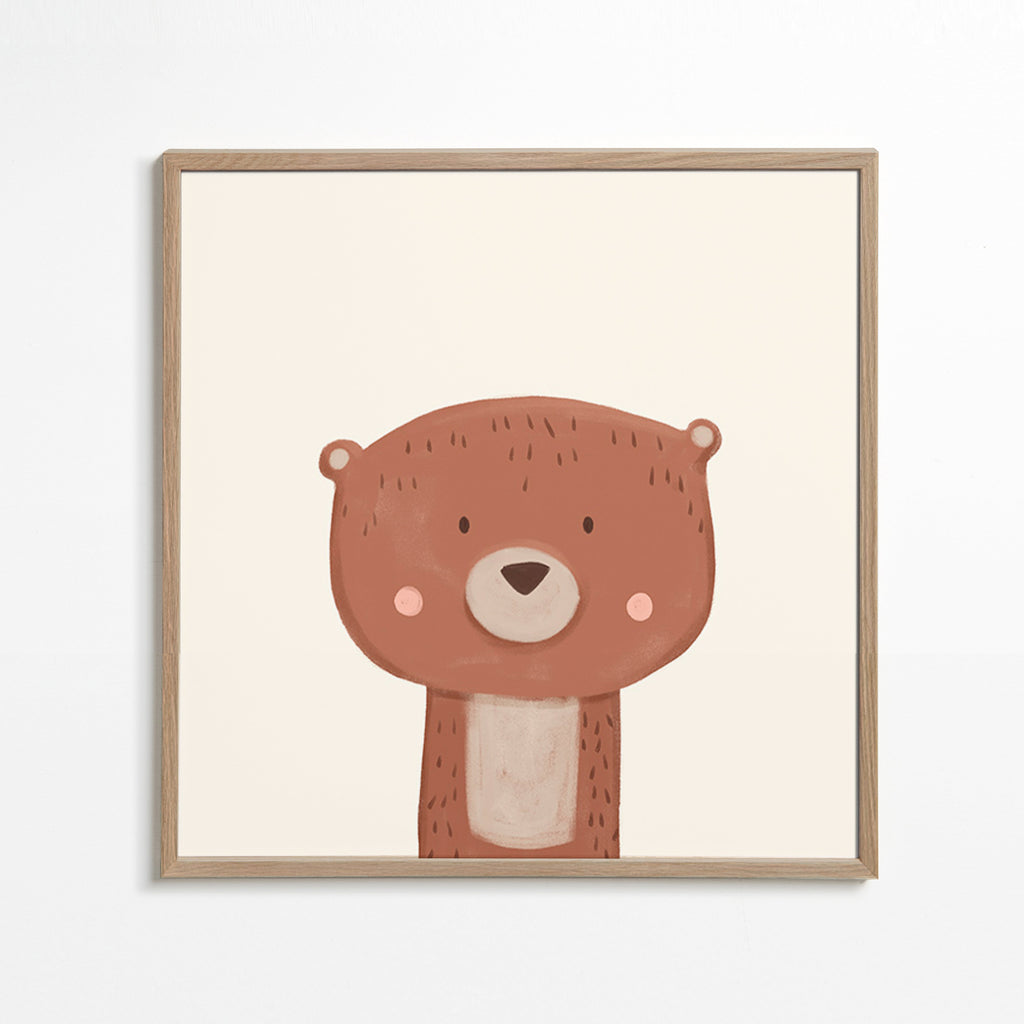 Children's print sweet bear on cream background
