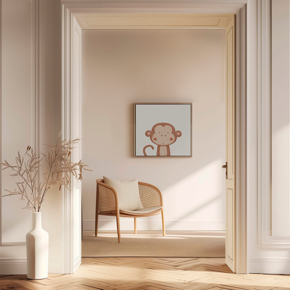 Children's print smiling monkey
