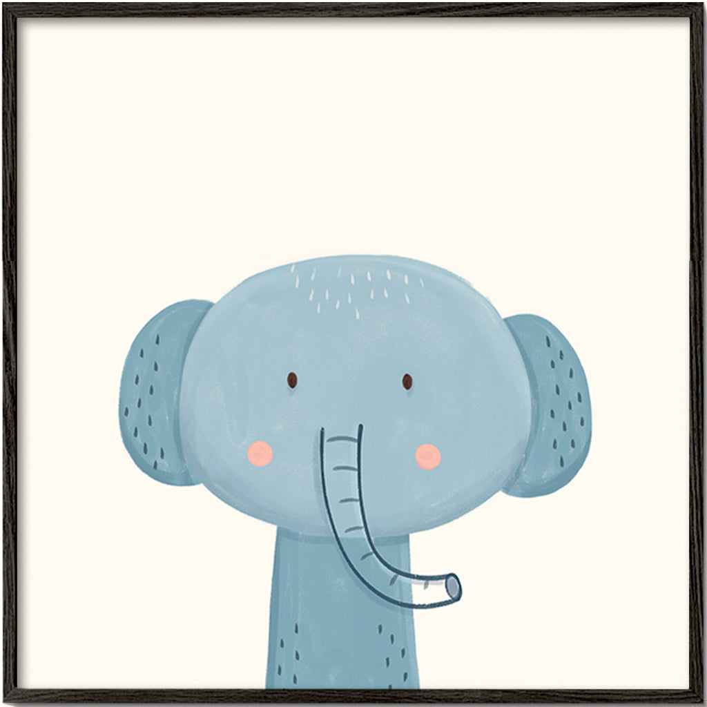 Children's print cheerful blue elephant