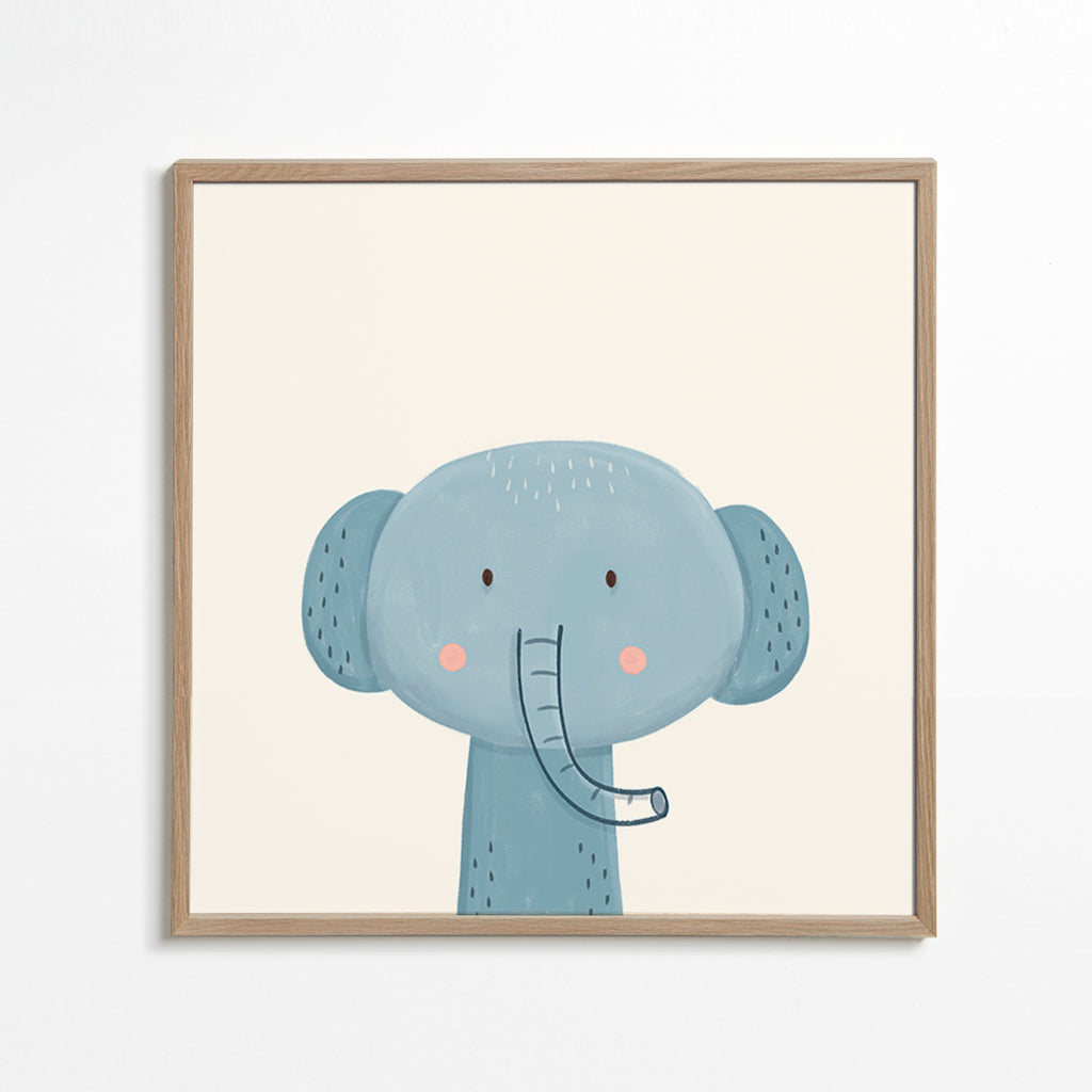 Children's print cheerful blue elephant
