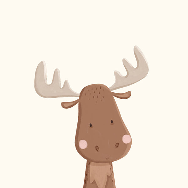 Moose illustration for kids with soft background