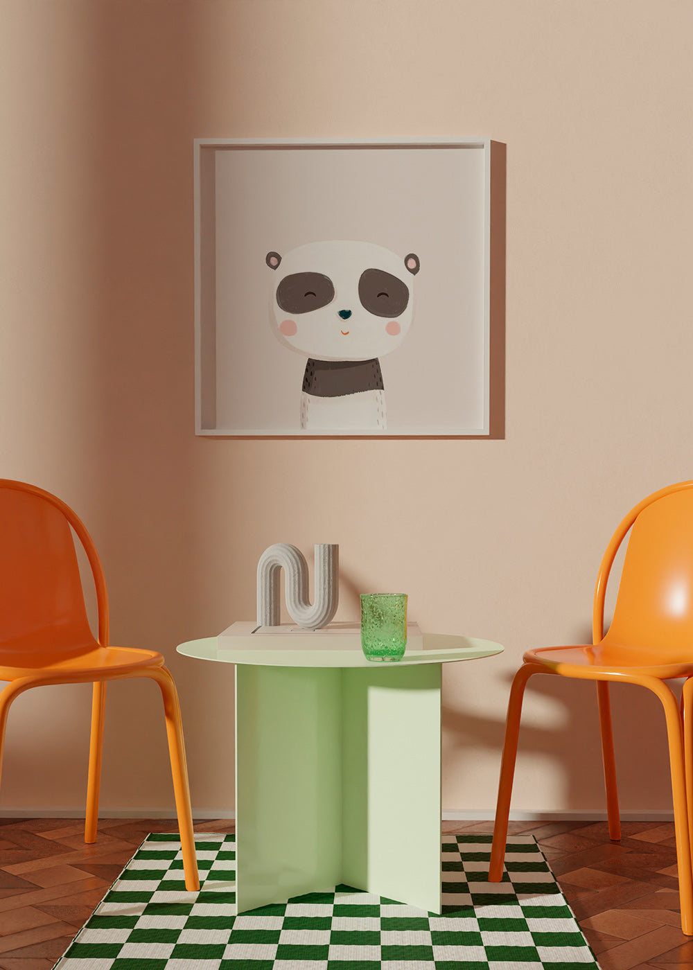 Children's print sweet panda illustration