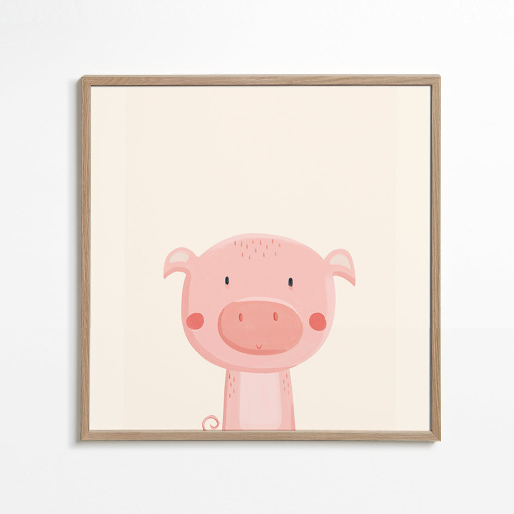 Children's print: cute pink pig