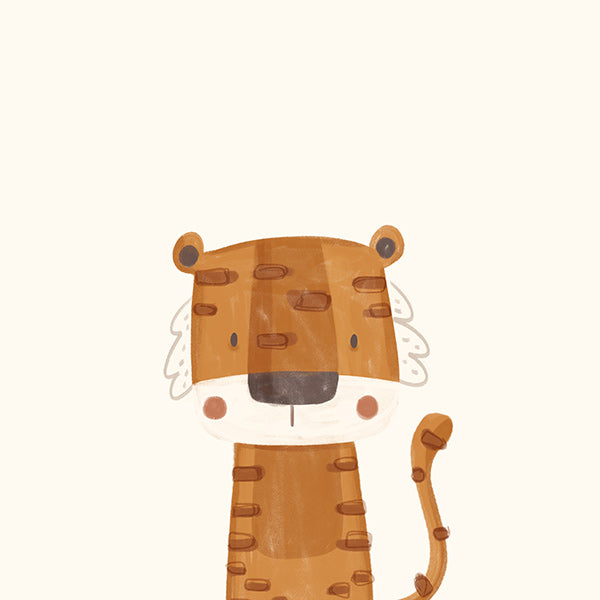 Children's print: playful tiger