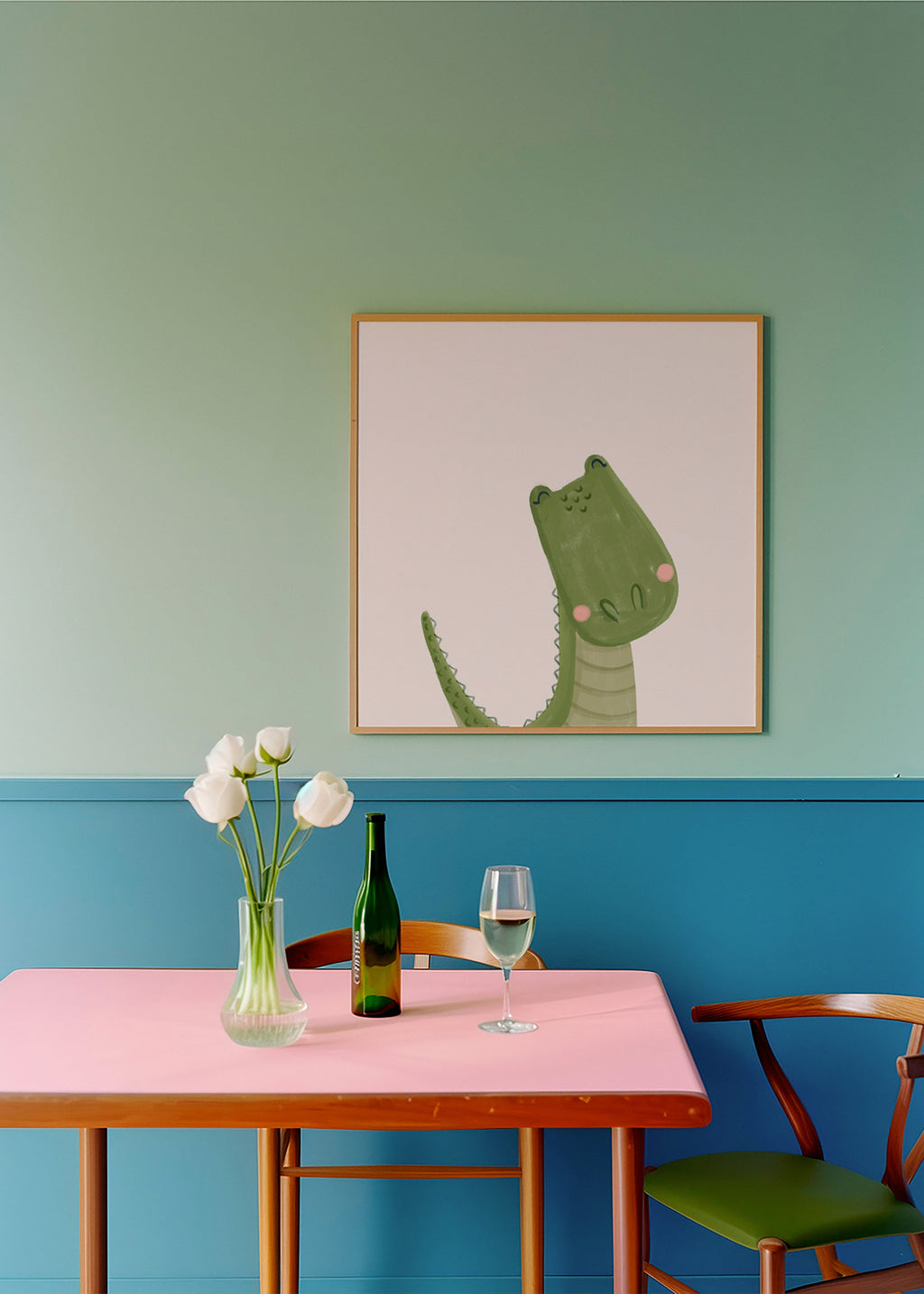 Children's print smiling crocodile