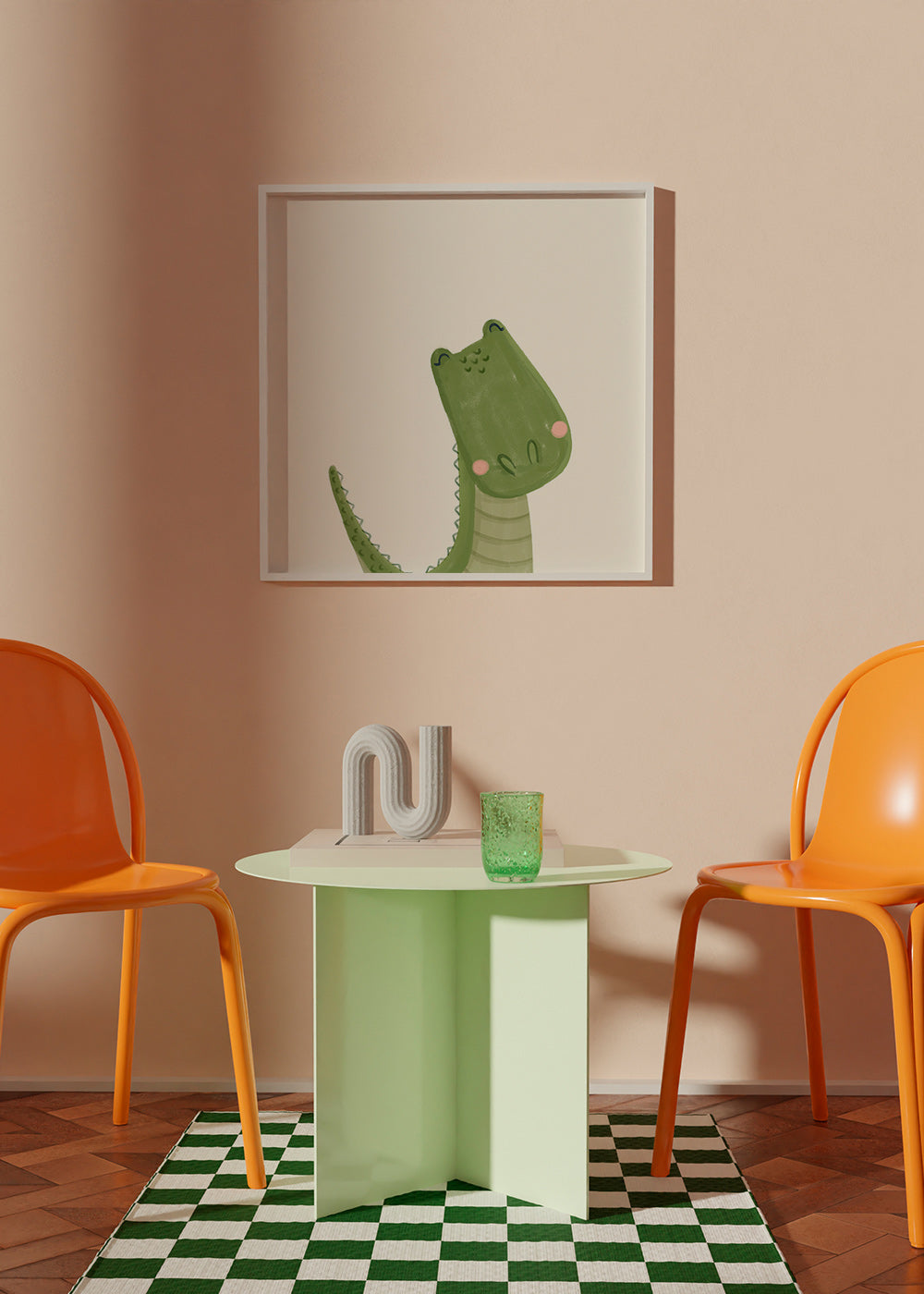 Children's print smiling crocodile