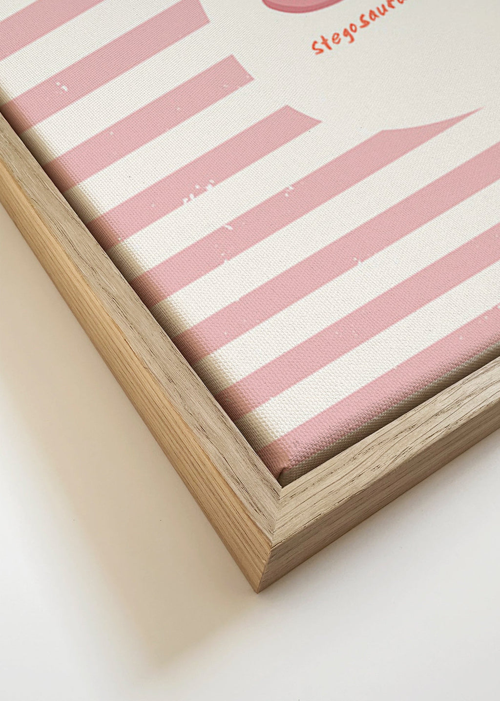 Kids print Stegosaurus on pastel stripes