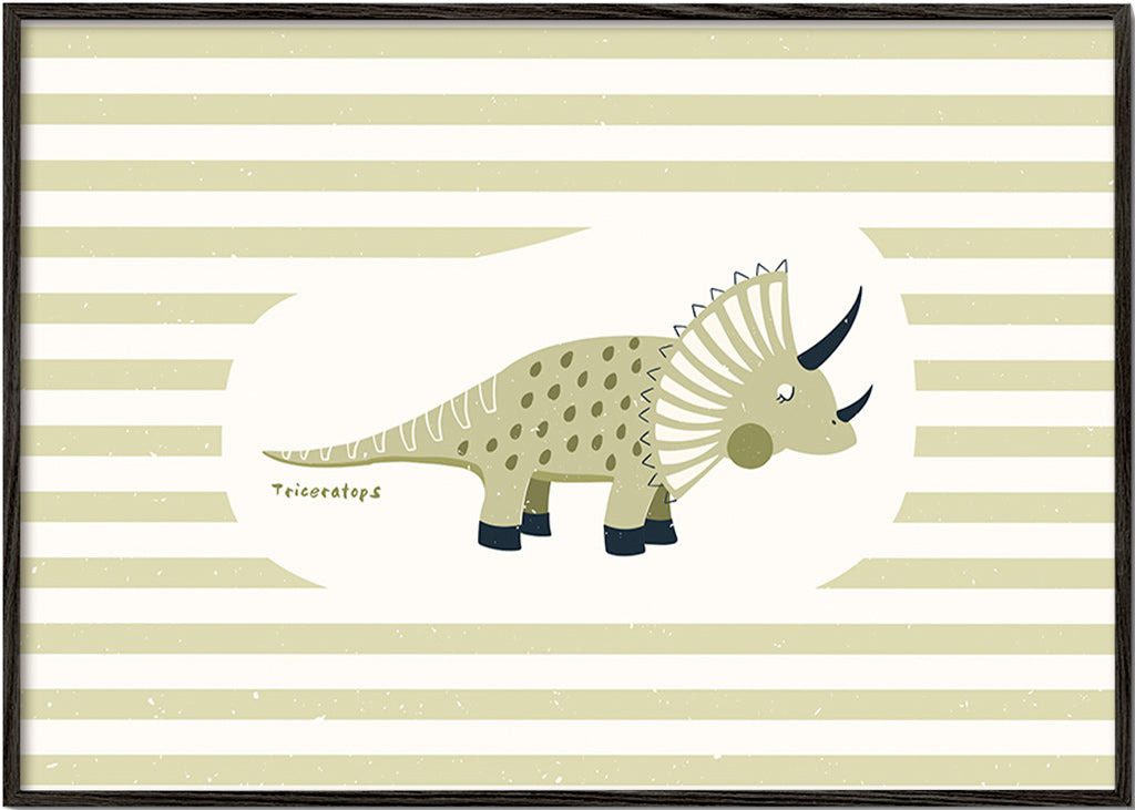 Kids print Triceratops green