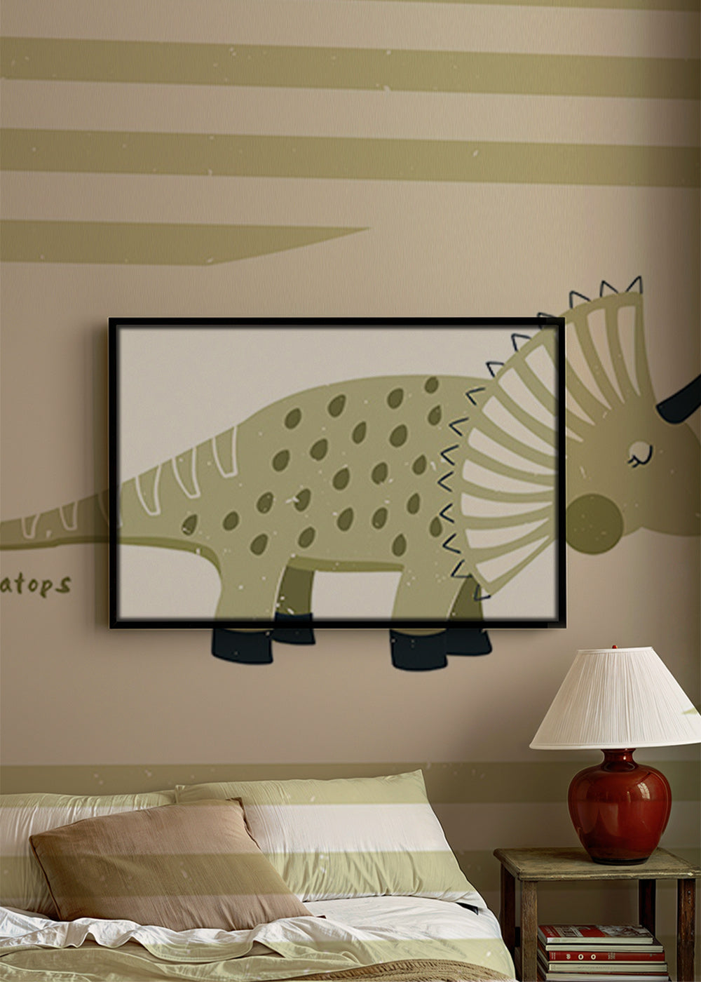 Kids print Triceratops green