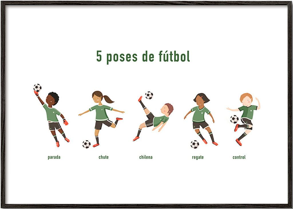 Sports art: five football poses